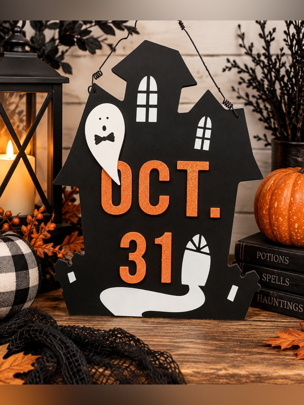 🎃 Halloween Haunted House “OCT. 31” Hanging Sign 👻